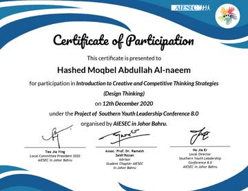 Creative and Competitive Thinking Strategies certificate